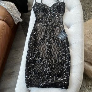 Lulus black sequin dress